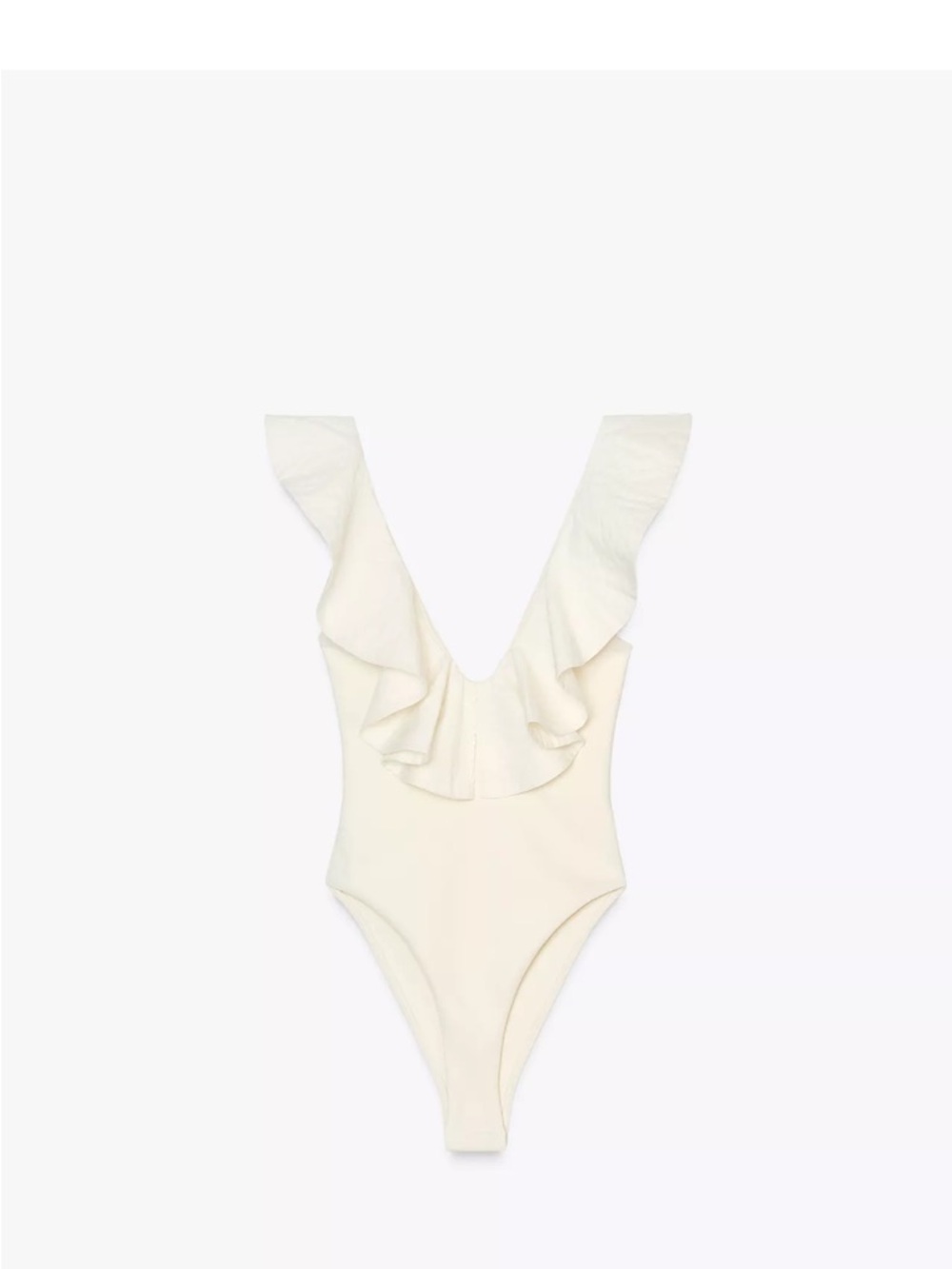 Zara Cream Ruffled bodysuit